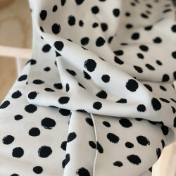 Viscose Twill Dots Off-White