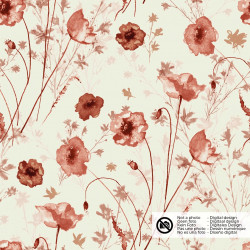 Poppy Floral Rust Jersey
