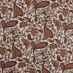 Cotton Voile Paisley Coffee