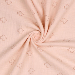 Double Gauze Birds Salmon