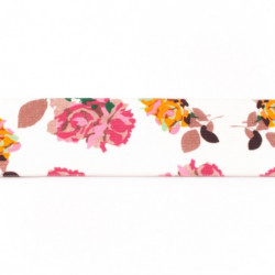 Elastiek Flowers White 4cm