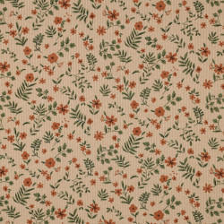 Rib Knit Jersey Flowers Powder
