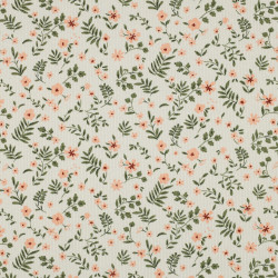 Rib Knit Jersey Flowers Ivory