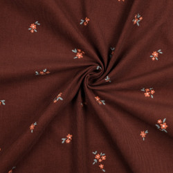 Babycord Flowers Brown