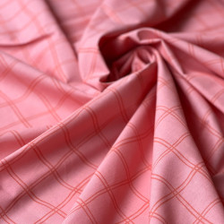Cotton Groovy Grid Pink